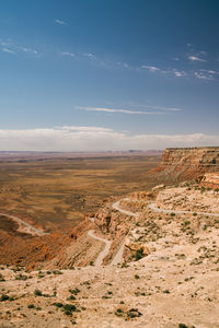 View of valley of the gods in utah from moki dugway, muley point. vertical image.