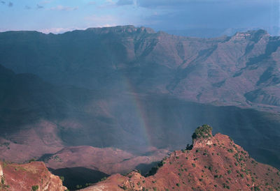 Scenic view of mountains against sky