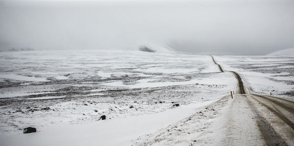 Scenic view of snow covered landscape