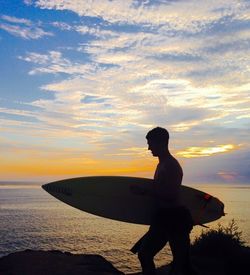 Scenic view of sea at sunset