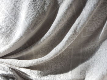 The white fabric of purity, cotton and folds