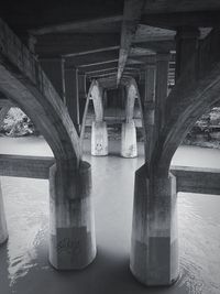 High angle view of bridge over river