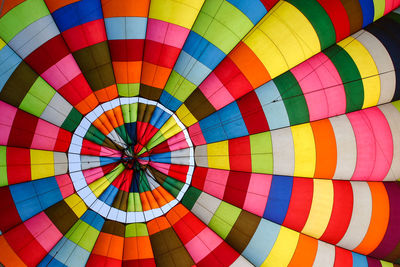 Full frame shot of multi colored hot air balloon