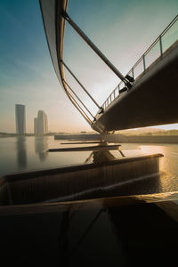 Bridge over river against sky