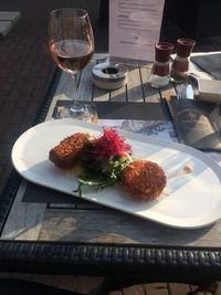 Close-up of food on table