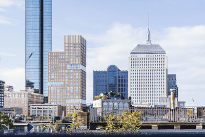 View of skyscrapers and office buildings in back bay area in boston, massachusetts