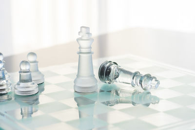 Close-up of chess pieces