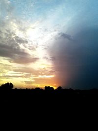 Silhouette of landscape at sunset