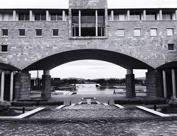 Bridge over canal in city