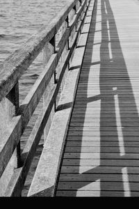 High angle view of pier over sea