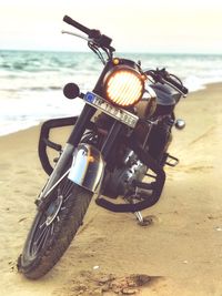 Motorcycle on beach