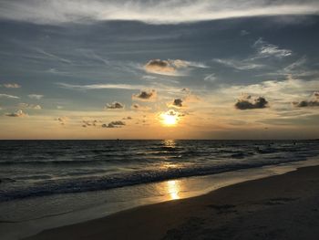 View of sea against cloudy sky