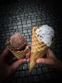 Man holding ice cream cone