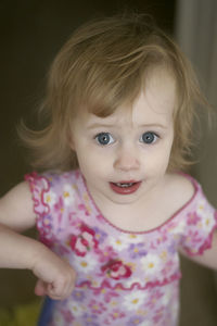 Portrait of cute girl with brown hair