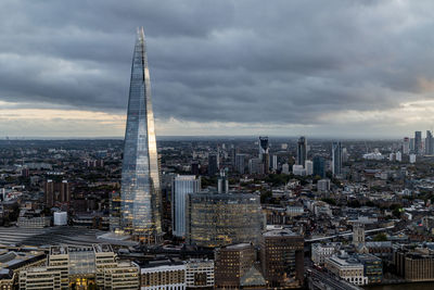 Aerial view of cityscape against sky