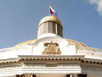 The golden dome of the capitol, venezuelan national assembly in caracas
