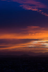 Aerial view of sky during sun rise