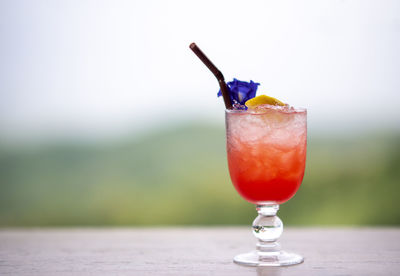 Close-up of drink on table