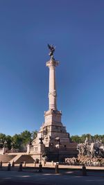 Low angle view of statue against clear sky