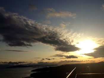 Scenic view of sea at sunset