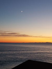 Scenic view of calm sea at sunset