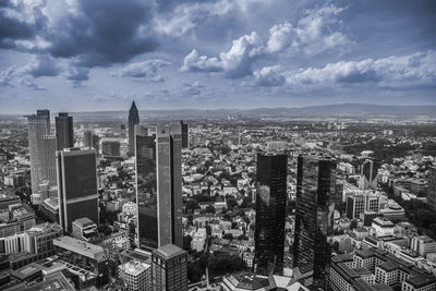 Panoramic view of cityscape against sky