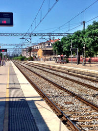 Train on railroad station platform