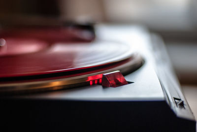 Close up of turntable