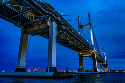 Low angle view of bridge over river