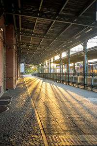 Empty railroad station platform
