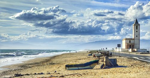 Panoramic view of beach against sky