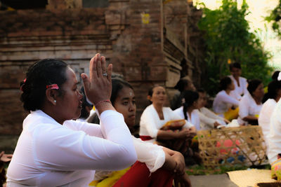 Group of people at temple