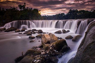 Scenic view of waterfall