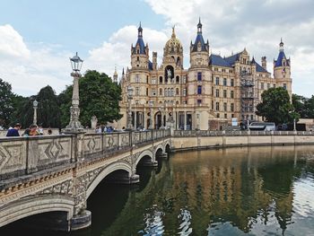 Bridge over river in city