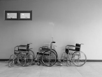 Wheelchairs on floor at hospital