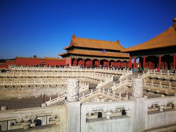 Historic building against clear blue sky