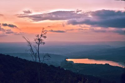 Scenic view of dramatic sky during sunset