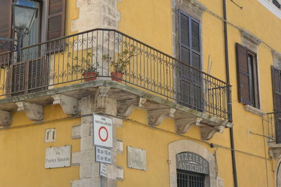 Low angle view of yellow building