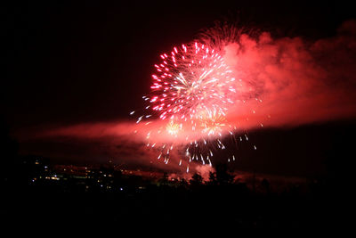 Low angle view of firework display
