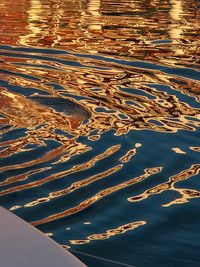 High angle view of sea shore during sunset