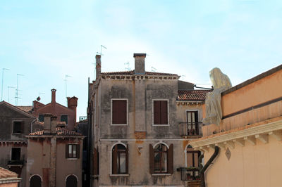 Low angle view of building against clear sky