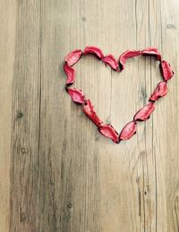 Close-up of heart shape on wood