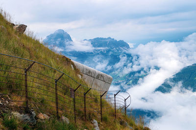 Low angle view of mountain against sky