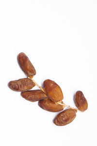 Close-up of cookies against white background