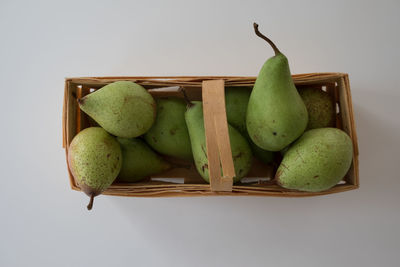 High angle view of fruits in basket