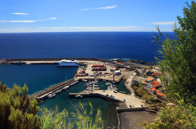 High angle view of sea against sky