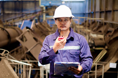 Portrait of factory worker