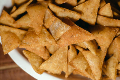 High angle view of food on plate