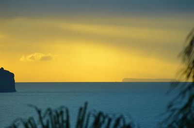 Scenic view of sea at sunset