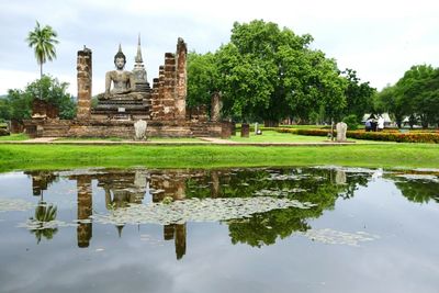 Reflection of temple in water